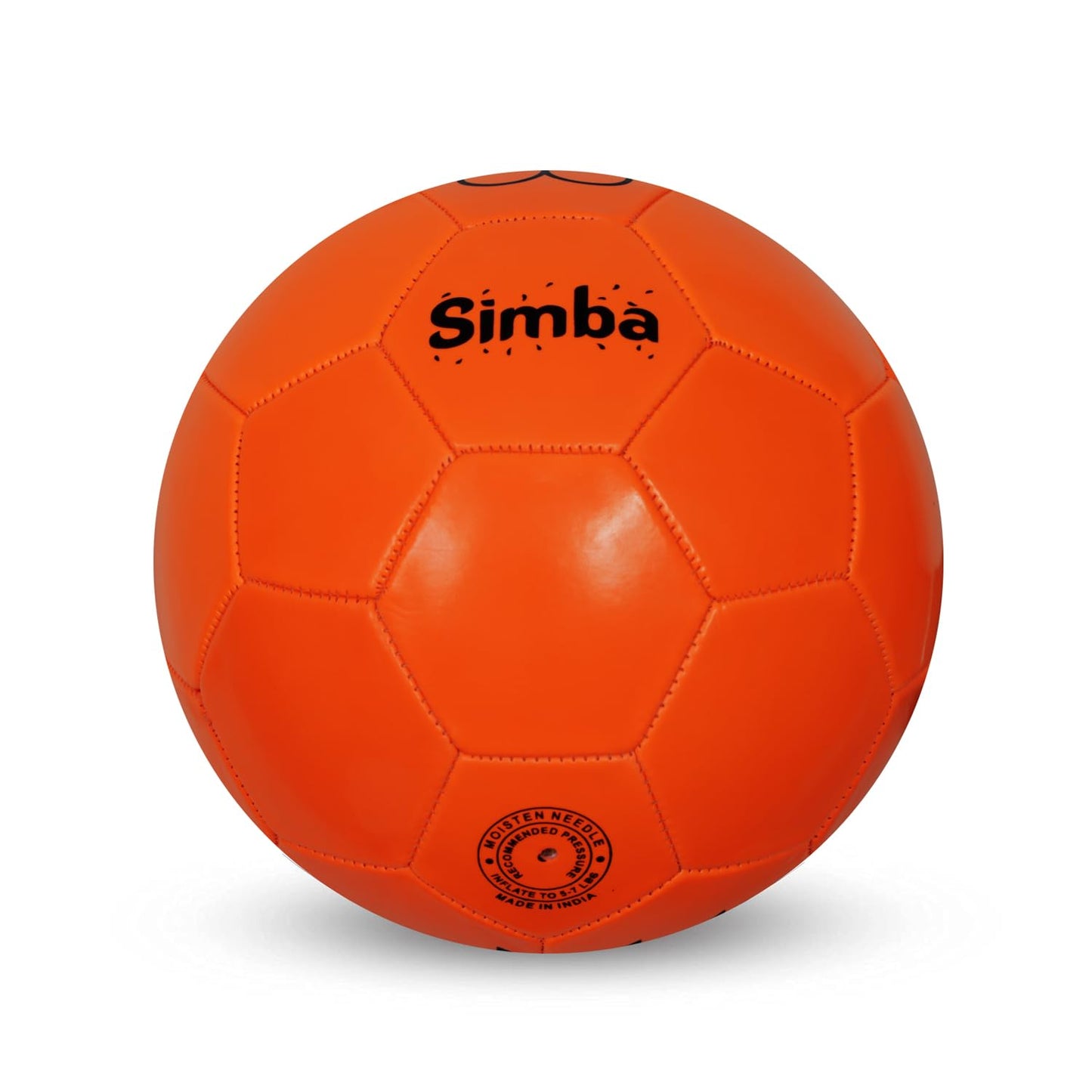 GRS Simba Synthetic Leather Kids-Zone-Sports Football Soccer Toy Ball for 3-8 Years Kids, Size 3 - Simba (Orange)