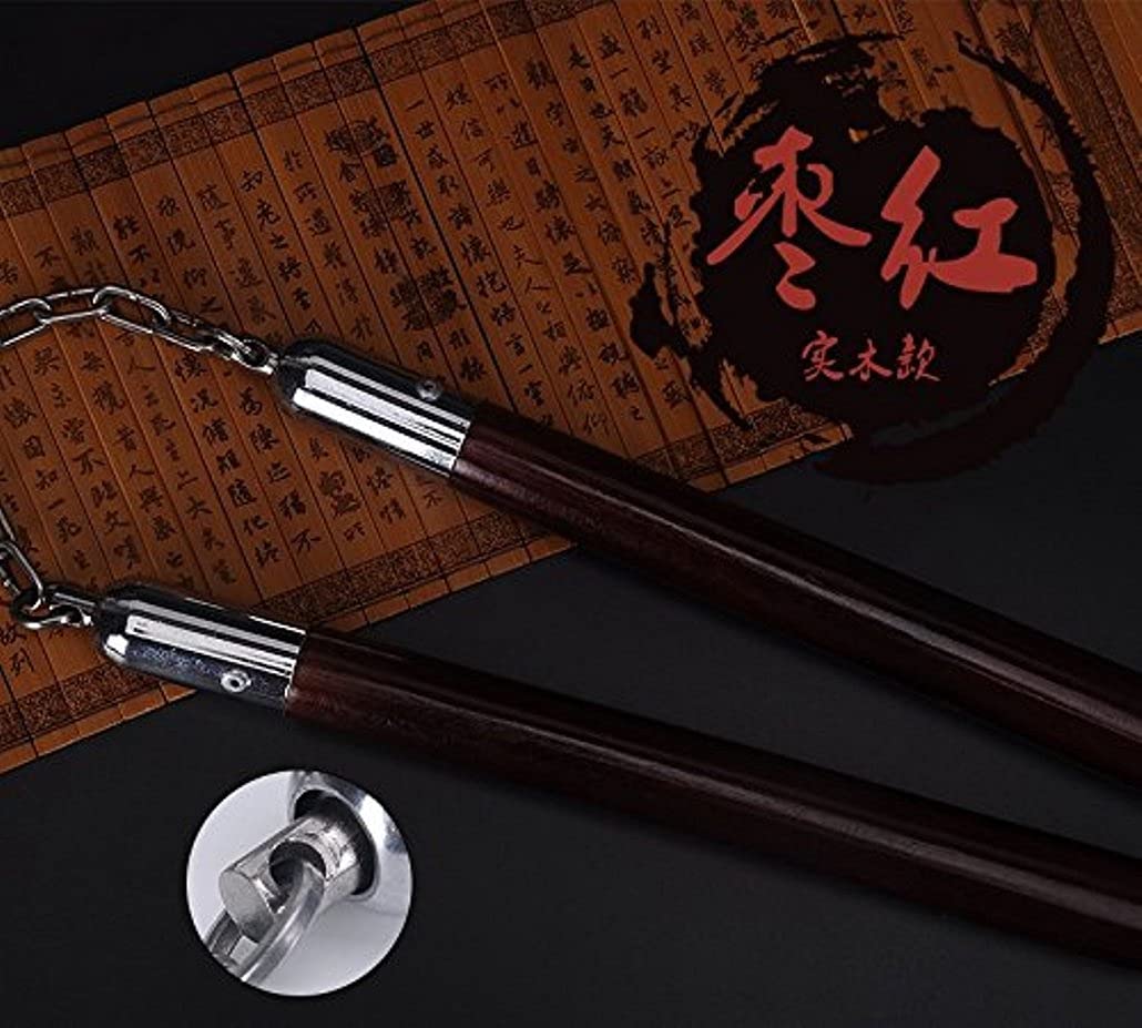 GRS Wooden Nunchaku for Martial Arts (Brown, Bruce Lee 818)