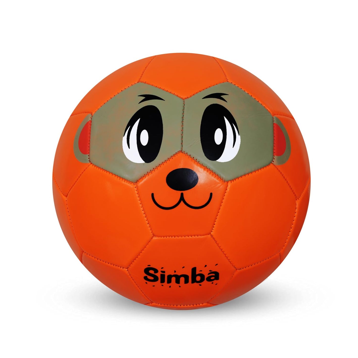 GRS Simba Synthetic Leather Kids-Zone-Sports Football Soccer Toy Ball for 3-8 Years Kids, Size 3 - Simba (Orange)
