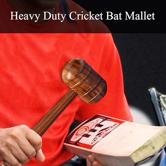 GRS Cricket Bat Double Sided Wooden Mallet Hammer with Gripper for Perfect Knocking to Improve Cricket Bat | Wooden Mallet Hammer and Handle Gripper Combo