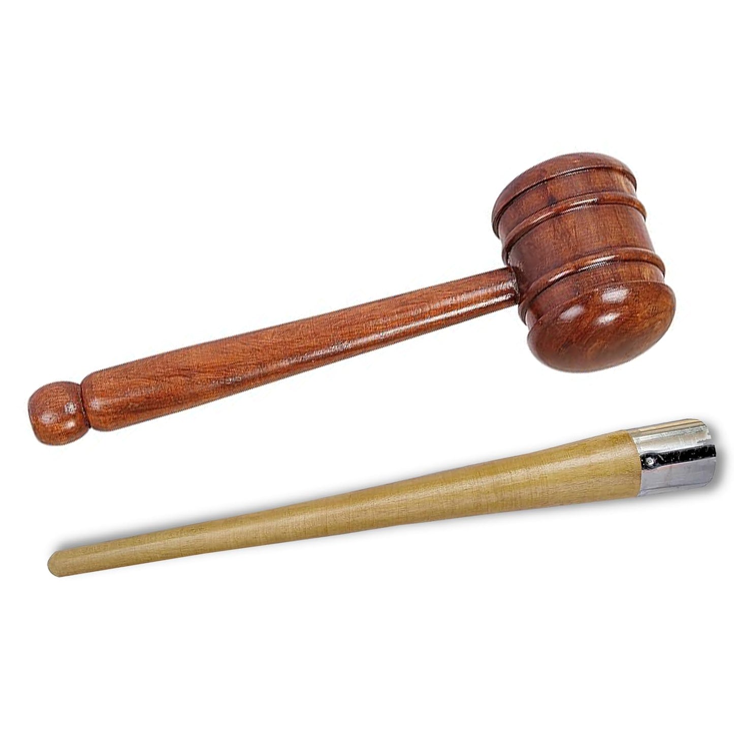 GRS Cricket Bat Double Sided Wooden Mallet Hammer with Gripper for Perfect Knocking to Improve Cricket Bat | Wooden Mallet Hammer and Handle Gripper Combo