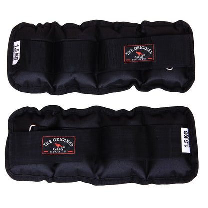 GRS Wrist/Ankle Weights 3 kg (1.5 kg Each x 2 pc), rubber, black