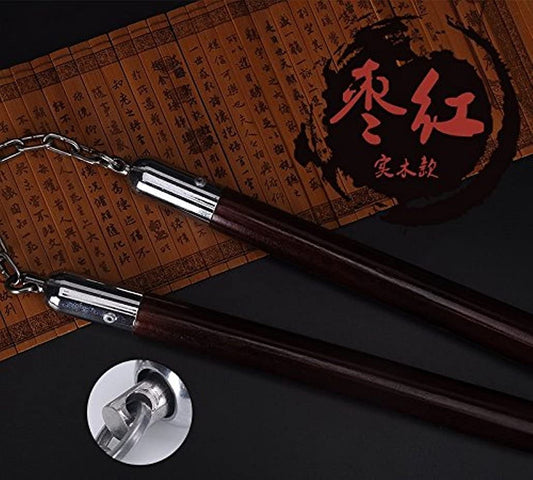 GRS Wooden Nunchaku for Martial Arts (Brown, Bruce Lee 818)