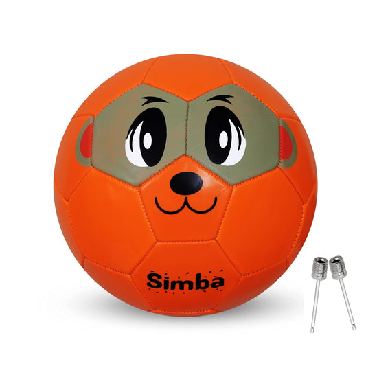 GRS Simba Synthetic Leather Kids-Zone-Sports Football Soccer Toy Ball for 3-8 Years Kids, Size 3 - Simba (Orange)