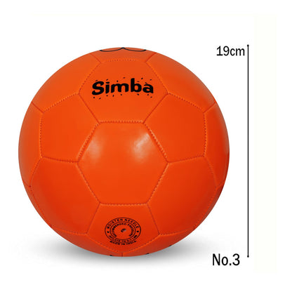 GRS Simba Synthetic Leather Kids-Zone-Sports Football Soccer Toy Ball for 3-8 Years Kids, Size 3 - Simba (Orange)