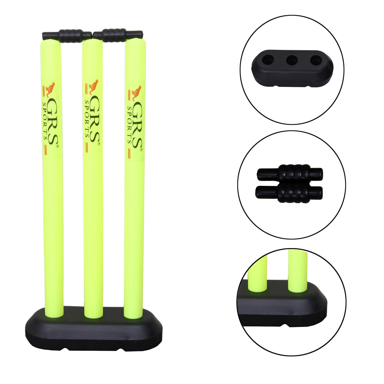 GRS Wakanda-Forever Heavy Grade Hard Plastic Cricket Bat with Wicket Set Floro & 1 Tennis Ball for Kids (Size 3, Age 6-10 Year Old Kids), Strong Plastic