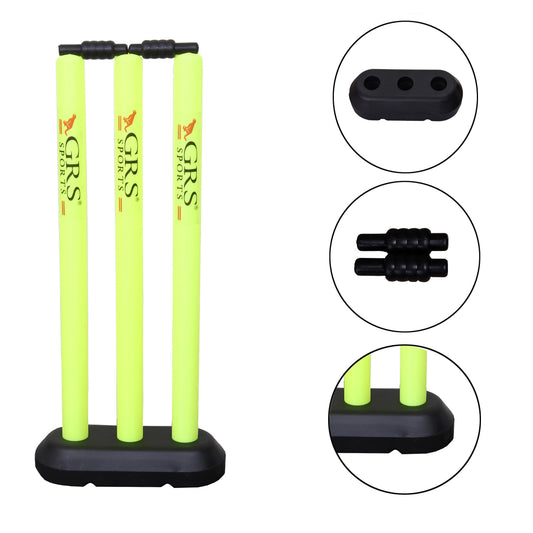 GRS Wakanda-Forever Heavy Grade Hard Plastic Cricket Bat with Wicket Set Floro & 1 Tennis Ball for Kids (Size 3, Age 6-10 Year Old Kids), Strong Plastic