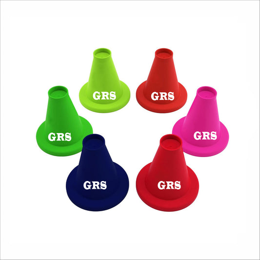 GRS Sports Cricket Batting Tee - Durable TPR Material | Cricket Cones for Exercise | Cricket Equipment Tee for Batting, Cricket Practice | Cricket Cones for Practice (Multicolor, Pack of 6)