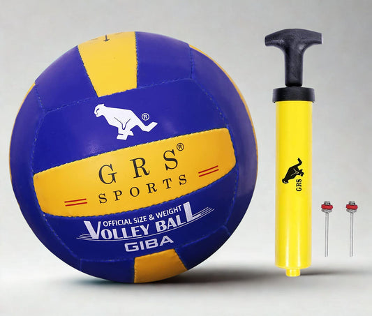GRS Hand Stiched Rubber VOLLYBALL Size-4 (Multicolour, Ball+ Free AIR Pump, Volleyball)